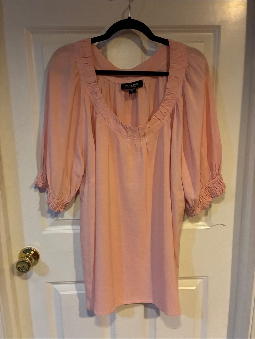 Soft Pink Short Sleeve Blouse By Arna York Size 20